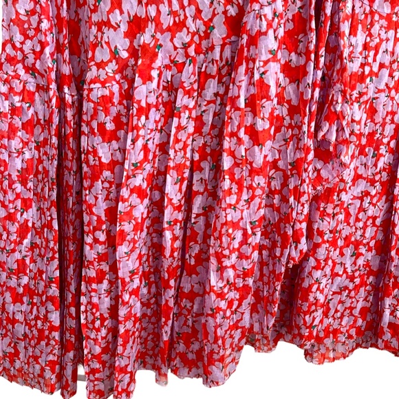 $795 TANYA TAYLOR NWT Designer Silk Boho Red Purple Floral Maxi Dress — Size 6 - Picture 10 of 16
